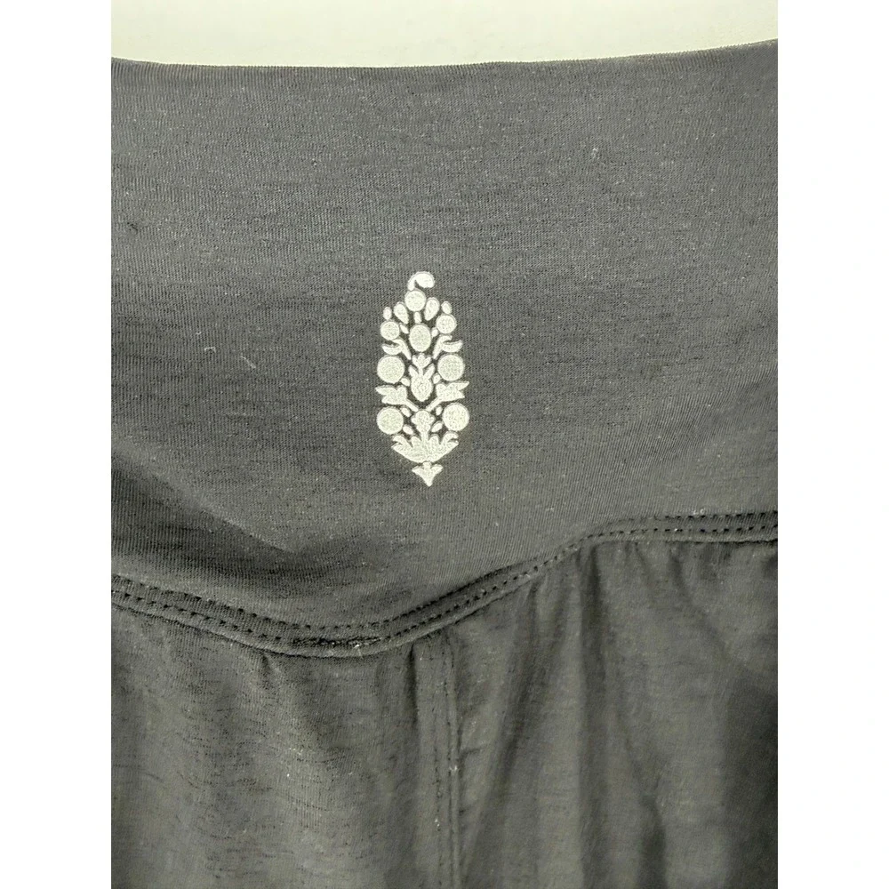 Free People FP Movement Pants Women XS Black Tie Front Split Hem Yoga Athleisure